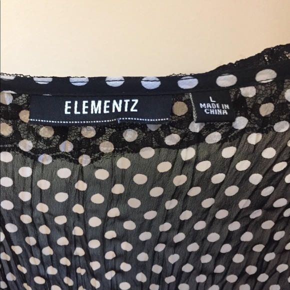 B&W long sleeve poka dot top - Picture 7 of 7